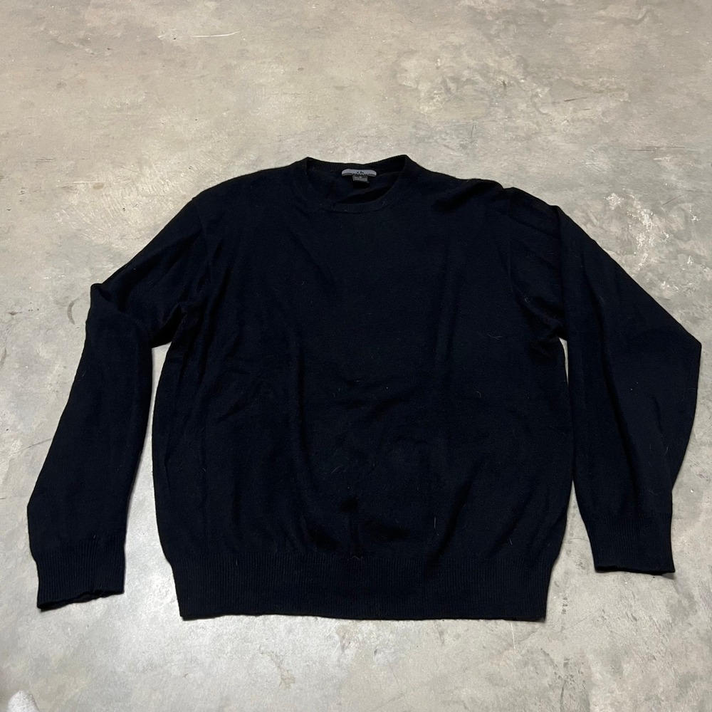 CH Classic Mens XL Black 100% Cashmere Crewneck Sweater RN 92765
